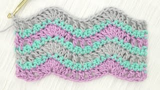 Simple Wave Stitch Crochet Tutorial [upl. by Park182]