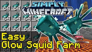 Easy Glow Squid Farm Tutorial  1500 Glow Ink ph  Simply Minecraft Java Edition 117 [upl. by Ellehsad]