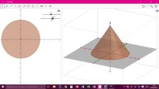 cône réalisé avec Geogebra 3D [upl. by Yenitsed]