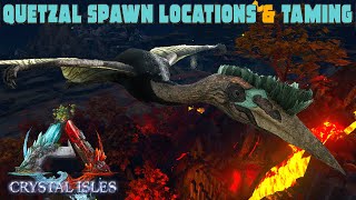 ARK Crystal Isles  Quetzal Spawn Locations amp SOLO TAMING THE BEST Map To Find Them [upl. by Anema]