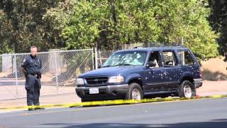 RAW Aftermath of bank robbery chase in north Stockton [upl. by Ayokahs151]