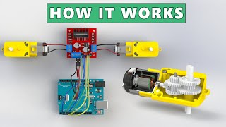 How DC GEAR MOTOR Works with ARDUINO and L298N [upl. by Trey]