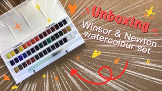 【Unboxing】Winsor amp Newton Cotman Watercolor Studio Set 45 Half Pans [upl. by Aihtekal686]