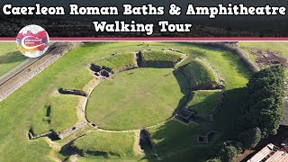 CAERLEON ROMAN BATHS amp AMPHITHEATRE WALES  Walking Tour  Pinned on Places [upl. by Lleder33]