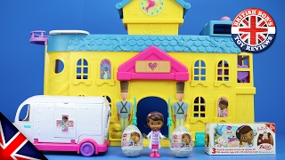 Doc McStuffins Toy Hospital Playset Egg Hunt for Zaini Chocolate Surprise Eggs  Full Collection [upl. by Ardnuhsed]