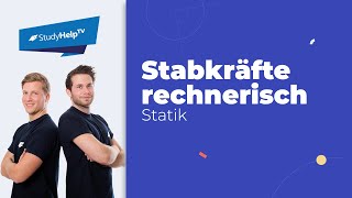 Stabkräfte mit dem rechnerischen Knotenpunktverfahren 1 Technische Mechanik StudyHelp [upl. by Perla]