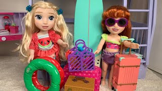 Elsa And Anna toddlers Packing for Vacation ✈️ beach 🏖 Vacation [upl. by Dorette875]