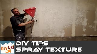 How to spray Texture on Walls amp Ceilings  DIY Hopper Gun Tips [upl. by Adnilahs287]