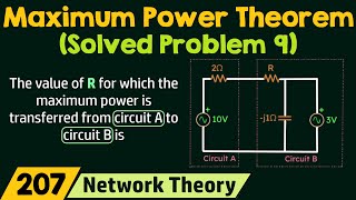 Maximum Power Transfer Theorem Solved Problem 9 [upl. by Refanej]