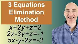 Solving Systems of 3 Equations Elimination [upl. by Ynahpets]