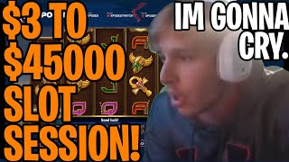 3 TO 45000 SLOT SESSION CRAZIEST SLOT WIN OF ALL TIME [upl. by Regnig527]