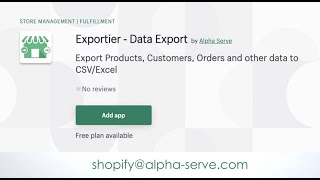 Exportier  Data Export  Shopify Data Export amp Reporting App [upl. by Pricilla883]