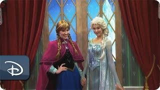 Frozen Meet amp Greet With Anna amp Elsa at Epcot  Walt Disney World [upl. by Forcier]