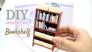 DIY Miniature Dollhouse Bookshelf  Manilature [upl. by Butch]