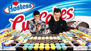 146 HOSTESS CUPCAKES CHALLENGE  25000 Calories  Twins vs Food [upl. by Eldoree]