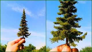 DIY How to Build a Miniature Tree  Spruce  Step by step tutorial  for diorama [upl. by Umeh]