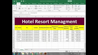 How To Make Hotel Booking Management Sheet in Excel [upl. by Oys734]