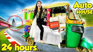 Living in Auto Rickshaw for 24 hours Gone Haunted😭 [upl. by Arocahs]