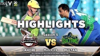 Lahore Qalandars vs Multan Sultans  Full Match Highlights  Match 29  15 March  HBL PSL 2020 [upl. by Cotterell]