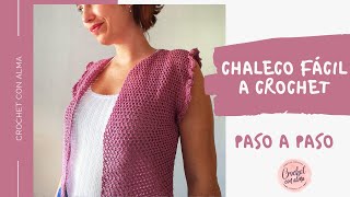 CHALECO A CROCHET PARA MUJER  CROCHET CON ALMA [upl. by Viquelia]