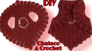 Chaleco a crochet paso a paso TODAS LAS TALLAS [upl. by Adnorhs155]