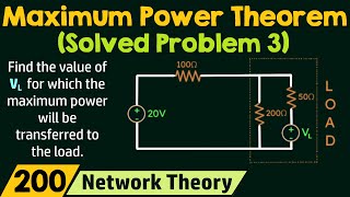 Maximum Power Transfer Theorem Solved Problem 3 [upl. by Nnylharas]