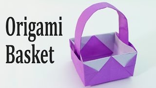 Origami Easter Basket Tutorial Traditional [upl. by Ellemaj]